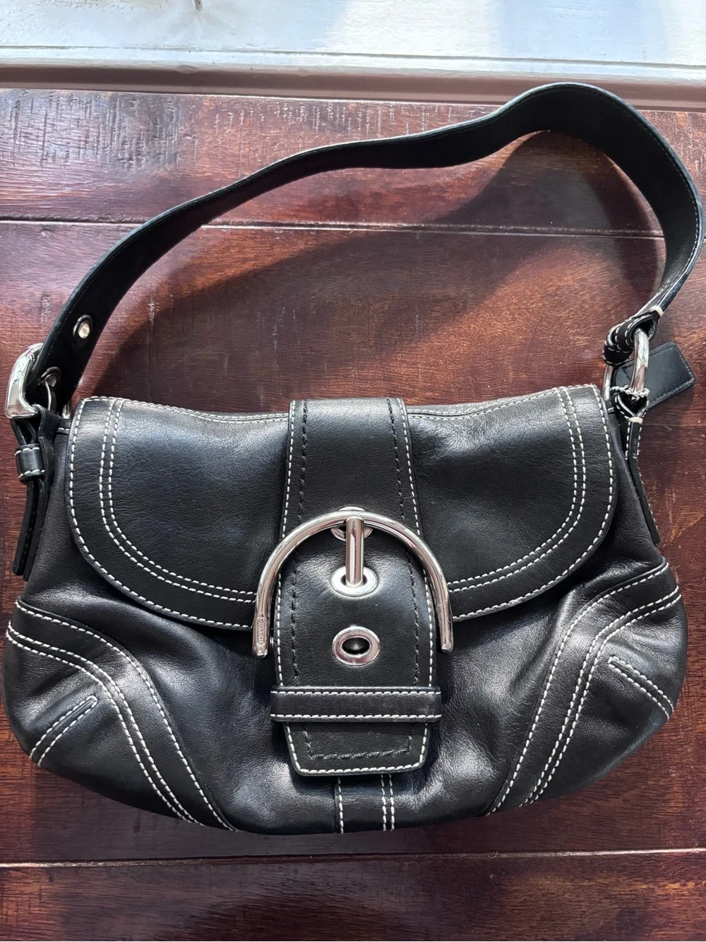 Coach F10188 Vintage Small Soho Black Leather Shoulder Bag